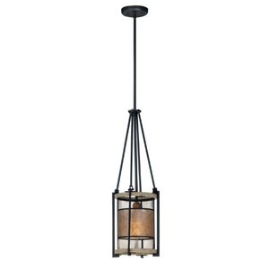 M27563BKBWAB Boundry Mini-Pendant Pendant Light - Black / Barn Wood / Antique Brass