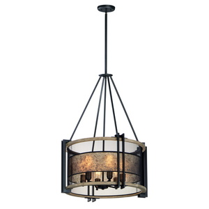 M27565BKBWAB Boundry Mini Chandelier - Black / Barn Wood / Antique Brass