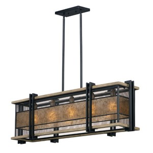 M27567BKBWAB Boundry Linear Pendant Pendant Light - Black / Barn Wood / Antique Brass