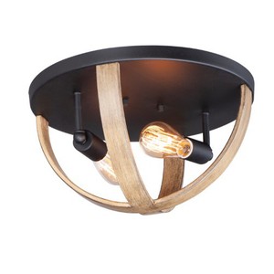 M27570APBK Compass Flush Mount Ceiling Light - Antique Pecan / Black