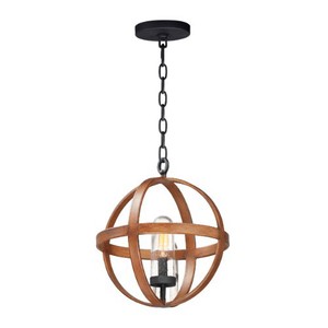 M27582CDAPBK Compass Hanging Hanging Lantern - Antique Pecan / Black