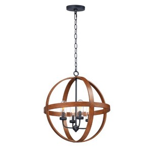 M27584CDAPBK Compass Hanging Hanging Lantern - Antique Pecan / Black