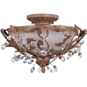 M2859EG Elegante Semi Flush Mount Ceiling Light - Etruscan Gold