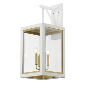 M30056CLWTGLD Neoclass Entrance Outdoor Wall Light - White/Gold