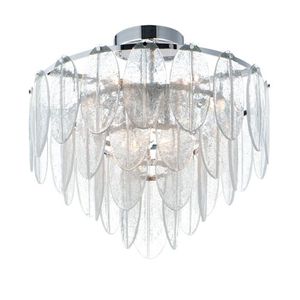 M30730CLWTPC Glacier Flush Mount Ceiling Light - White / Polished Chrome