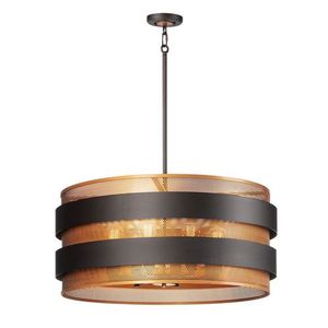 M31207OIAB Caspian Drum Pendant Pendant Light - Oil Rubbed Bronze / Antique Brass