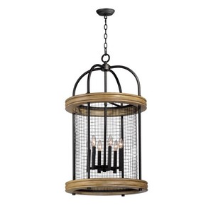 M32387DWBK Lancaster Entrance / Foyer Pendant Light - Driftwood / Black