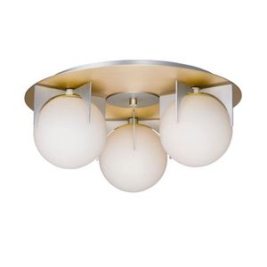 M32470SWSBRBP Finn Flush Mount Ceiling Light - Satin Brass / Brushed Platinum