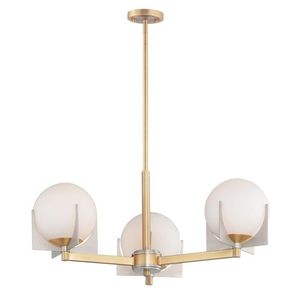 M32473SWSBRBP Finn Mini Chandelier - Satin Brass / Brushed Platinum