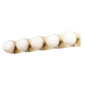 M32478SWSBRBP Finn 4 or More Bulb Bathroom Lighting - Satin Brass / Brushed Platinum