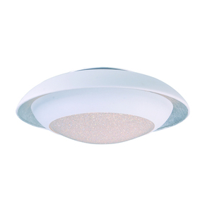 M35072CYSLWT Iris Flush Mount Ceiling Light - Silver Leaf / White