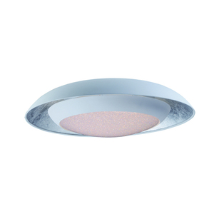 M35074CYSLWT Iris Flush Mount Ceiling Light - Silver Leaf / White