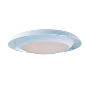 M35078CYSLWT Iris Flush Mount Ceiling Light - Silver Leaf / White