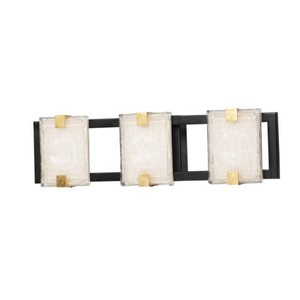 M39532CYBKGL Radiant 3 Bulb Bathroom Lighting - Black / Gold Leaf