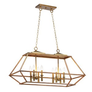 M39547HZBRG Woodland Linear Pendant Pendant Light - Hazel / Burnished Gold