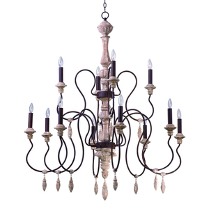 M39609SW Olde World Large Foyer Chandelier Chandelier - Senora Wood