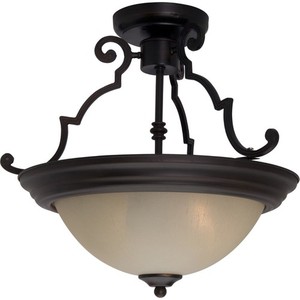 M5843WSOI Basix Semi Flush Mount Ceiling Light - Oil Rubbed Bronze / Wilshire