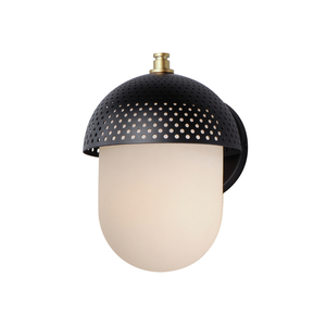 M30182WTBKGLD Perf Outdoor Entrance Outdoor Wall Light - Black / Gold