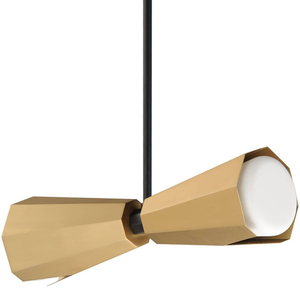 M10812SWBKAB Down Light Pendant Light - Black / Antique Brass