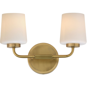 M12692WTNAB Multi Bulb Wall Sconce - White / Natural Aged Brass M12692WTNAB Multi Bulb Wall Sconce - White / Natural Aged Brass