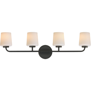 M12694WTBK 4 or More Bulb Bathroom Lighting - White / Black M12694WTBK 4 or More Bulb Bathroom Lighting - White / Black