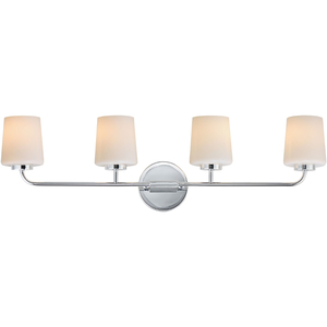 M12694WTPC 4 or More Bulb Bathroom Lighting - White / Polished Chrome M12694WTPC 4 or More Bulb Bathroom Lighting - White / Polished Chrome