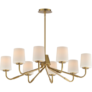 M12698WTNAB Mid Sized Chandelier Chandelier - White / Natural Aged Brass M12698WTNAB Mid Sized Chandelier Chandelier - White / Natural Aged Brass