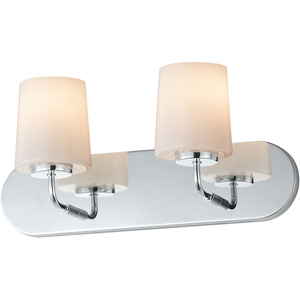 M12892WTPC 2 Bulb Bathroom Lighting - White / Polished Chrome M12892WTPC 2 Bulb Bathroom Lighting - White / Polished Chrome