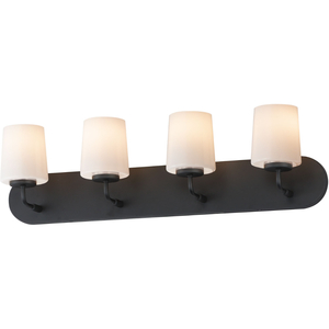 M12894WTBK 4 or More Bulb Bathroom Lighting - White / Black M12894WTBK 4 or More Bulb Bathroom Lighting - White / Black