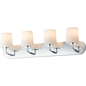 M12894WTPC 4 or More Bulb Bathroom Lighting - White / Polished Chrome M12894WTPC 4 or More Bulb Bathroom Lighting - White / Polished Chrome