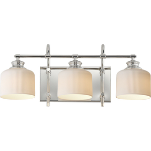M21493WTPN 3 Bulb Bathroom Lighting - White / Polished Nickel M21493WTPN 3 Bulb Bathroom Lighting - White / Polished Nickel