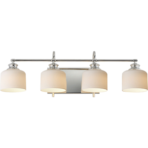 M21494WTPN 4 or More Bulb Bathroom Lighting - White / Polished Nickel M21494WTPN 4 or More Bulb Bathroom Lighting - White / Polished Nickel