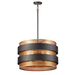 Maxim M31205OIAB Oil Rubbed Bronze / Antique Brass Drum Pendant