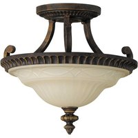  Drawing Room Semi Flush Mount Ceiling Light - Walnut