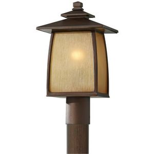 GLOL8508SBR Wright House Post Light Post Lights - Sorrel Brown