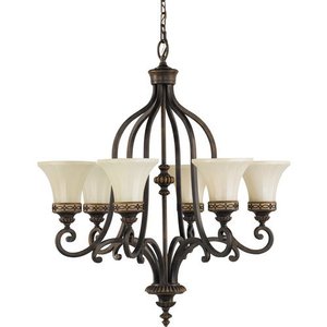 GLF22246WAL Drawing Room Mid Sized Chandelier Chandelier - Walnut