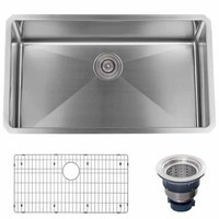  Stainless Steel Undermount - Single Bowl Kitchen Sink - Satin Stainless Steel