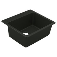  Granite Series White/Color Dual Mount Single Bowl Kitchen Sink - Black