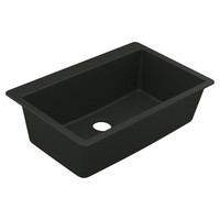  Granite Series White/Color Dual Mount Single Bowl Kitchen Sink - Black