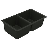  Granite Series White/Color Dual Mount Double Bowl Kitchen Sink - Black