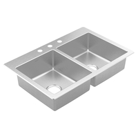  2000 Series Stainless Steel Double Bowl Kitchen Sink - Stainless