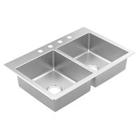 Double Bowl Kitchen Sink 33 in x 22 in Double Bowl Kitchen Sink 33 in x 22 in