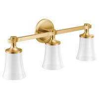  Flara 3 Bulb Bathroom Lighting - Brushed Gold