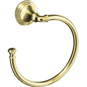 K10557-PB Devonshire Towel Ring Bathroom Accessory - Vibrant Polished Brass