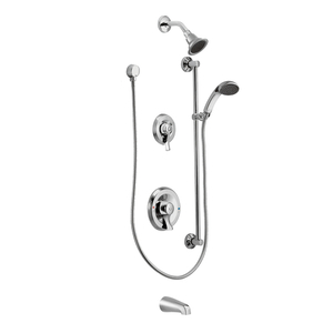 M8343 Commercial Two Wall Diverter System Custom Shower System - Chrome