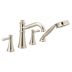 MT9024NL/M9792 Belfield Deck Mount With Handshower Tub Faucet - Polished Nickel