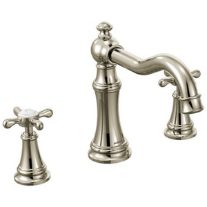 MTS22101NL/M4796 Weymouth Deck Mount Tub Faucet - Polished Nickel