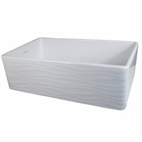  Vineyard Collection Apron Front / Specialty Sink Kitchen Sink - White/Waves