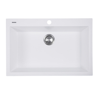  Plymouth Collection White/Color Dual Mount Single Bowl Kitchen Sink - White