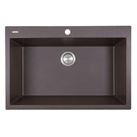  Plymouth Collection White/Color Dual Mount Single Bowl Kitchen Sink - Brown